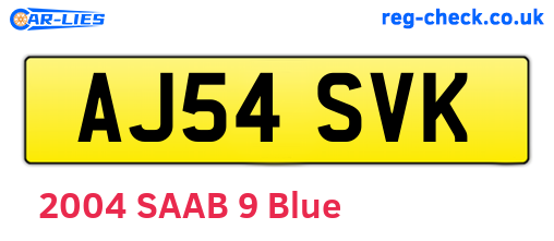 AJ54SVK are the vehicle registration plates.