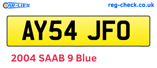 AY54JFO are the vehicle registration plates.