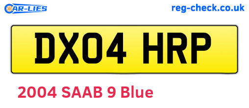 DX04HRP are the vehicle registration plates.
