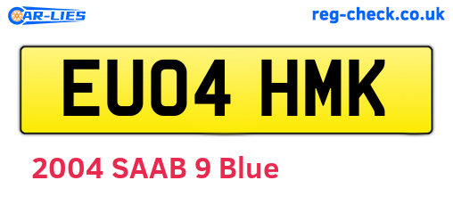 EU04HMK are the vehicle registration plates.