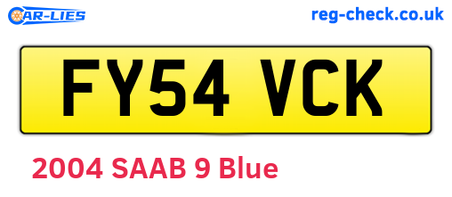 FY54VCK are the vehicle registration plates.