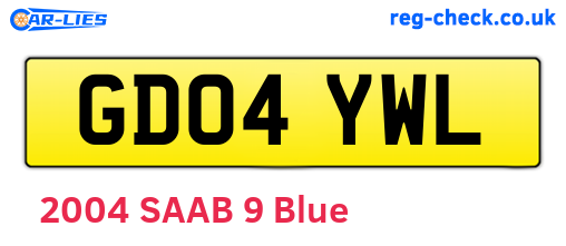 GD04YWL are the vehicle registration plates.