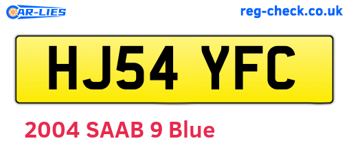 HJ54YFC are the vehicle registration plates.