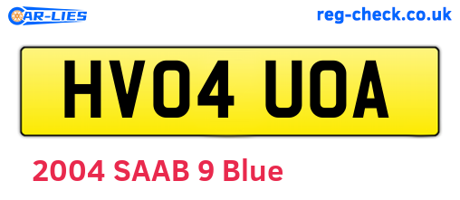 HV04UOA are the vehicle registration plates.