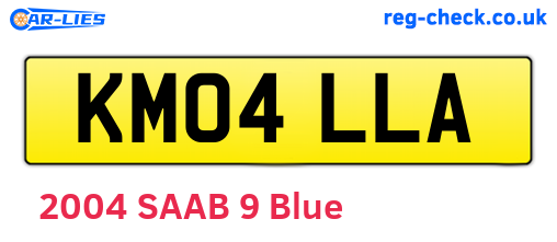 KM04LLA are the vehicle registration plates.