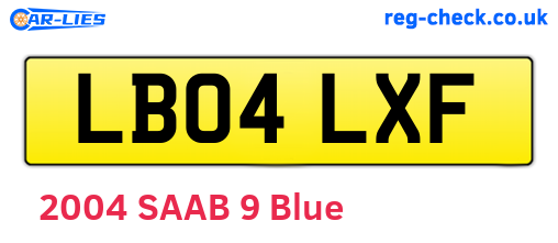 LB04LXF are the vehicle registration plates.