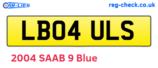LB04ULS are the vehicle registration plates.