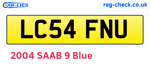 LC54FNU are the vehicle registration plates.