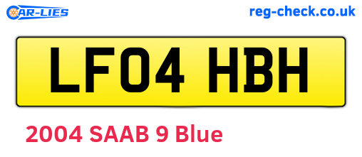LF04HBH are the vehicle registration plates.