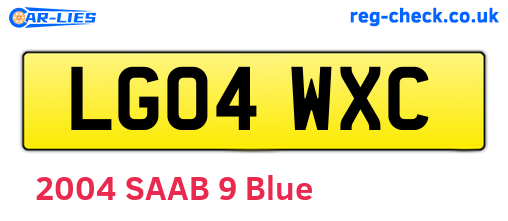 LG04WXC are the vehicle registration plates.