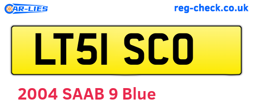 LT51SCO are the vehicle registration plates.