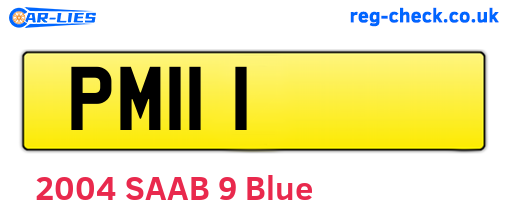 PM111 are the vehicle registration plates.