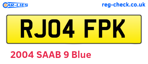 RJ04FPK are the vehicle registration plates.