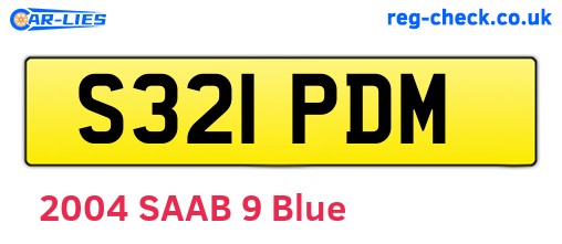 S321PDM are the vehicle registration plates.