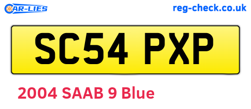 SC54PXP are the vehicle registration plates.