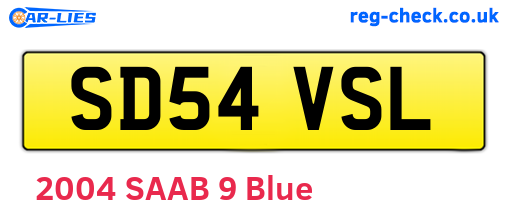 SD54VSL are the vehicle registration plates.