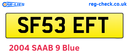 SF53EFT are the vehicle registration plates.