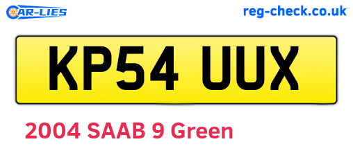 KP54UUX are the vehicle registration plates.