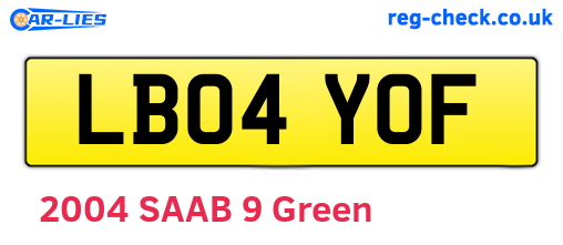 LB04YOF are the vehicle registration plates.