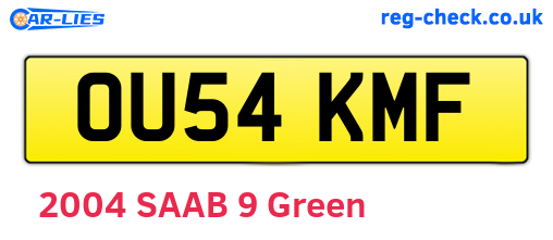 OU54KMF are the vehicle registration plates.