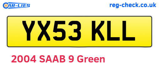 YX53KLL are the vehicle registration plates.