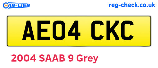 AE04CKC are the vehicle registration plates.
