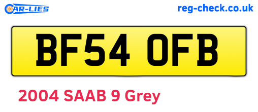 BF54OFB are the vehicle registration plates.