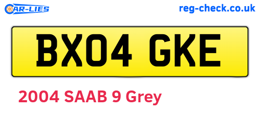 BX04GKE are the vehicle registration plates.