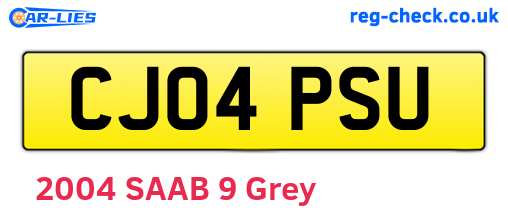 CJ04PSU are the vehicle registration plates.