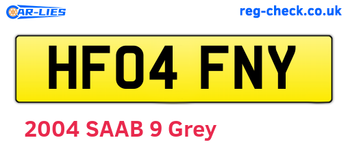 HF04FNY are the vehicle registration plates.