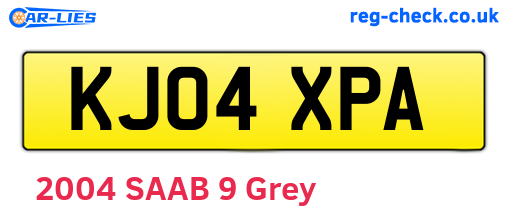 KJ04XPA are the vehicle registration plates.