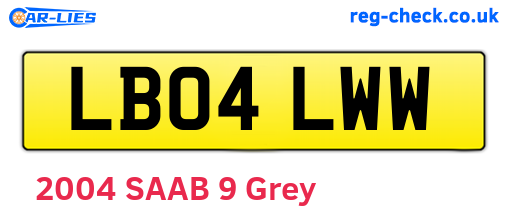 LB04LWW are the vehicle registration plates.
