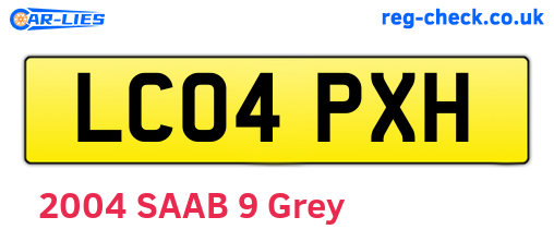 LC04PXH are the vehicle registration plates.