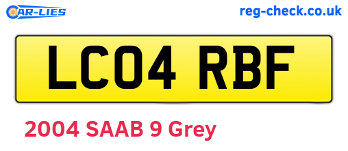 LC04RBF are the vehicle registration plates.
