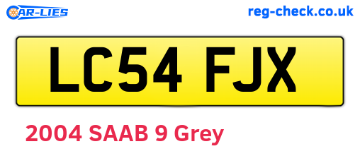 LC54FJX are the vehicle registration plates.