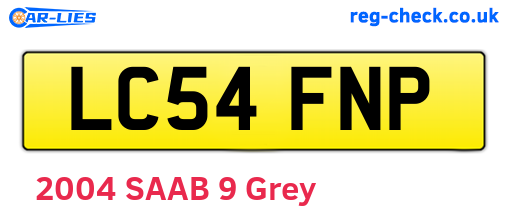 LC54FNP are the vehicle registration plates.