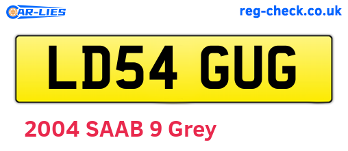 LD54GUG are the vehicle registration plates.