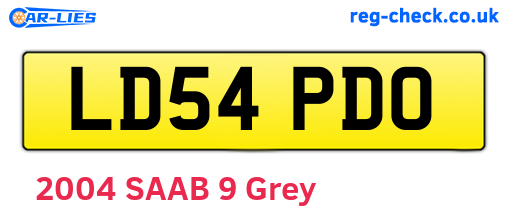 LD54PDO are the vehicle registration plates.