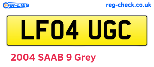 LF04UGC are the vehicle registration plates.