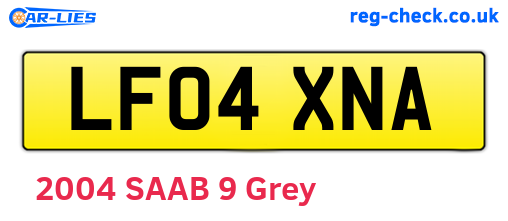 LF04XNA are the vehicle registration plates.