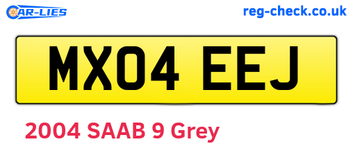 MX04EEJ are the vehicle registration plates.