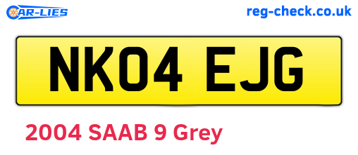 NK04EJG are the vehicle registration plates.