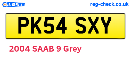 PK54SXY are the vehicle registration plates.