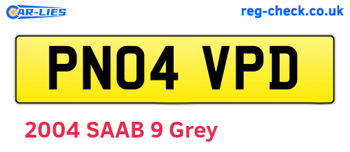 PN04VPD are the vehicle registration plates.