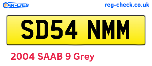 SD54NMM are the vehicle registration plates.