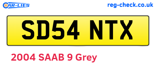 SD54NTX are the vehicle registration plates.