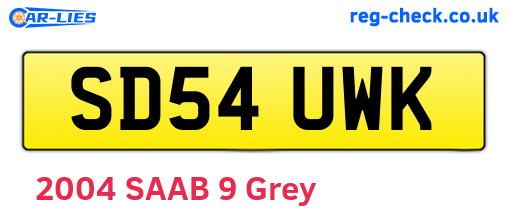 SD54UWK are the vehicle registration plates.