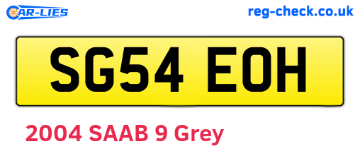 SG54EOH are the vehicle registration plates.
