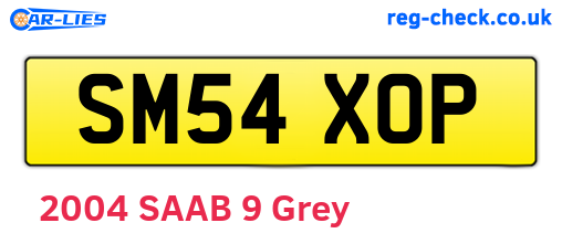 SM54XOP are the vehicle registration plates.