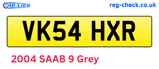 VK54HXR are the vehicle registration plates.